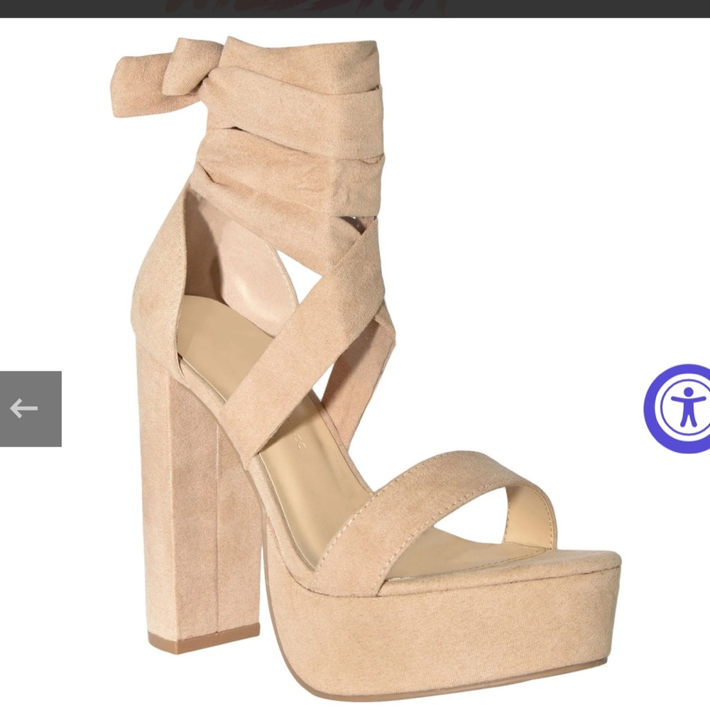 Wild Diva Lounge MIA-32 Lace Up Crisscross Open Toe Platform High Heels